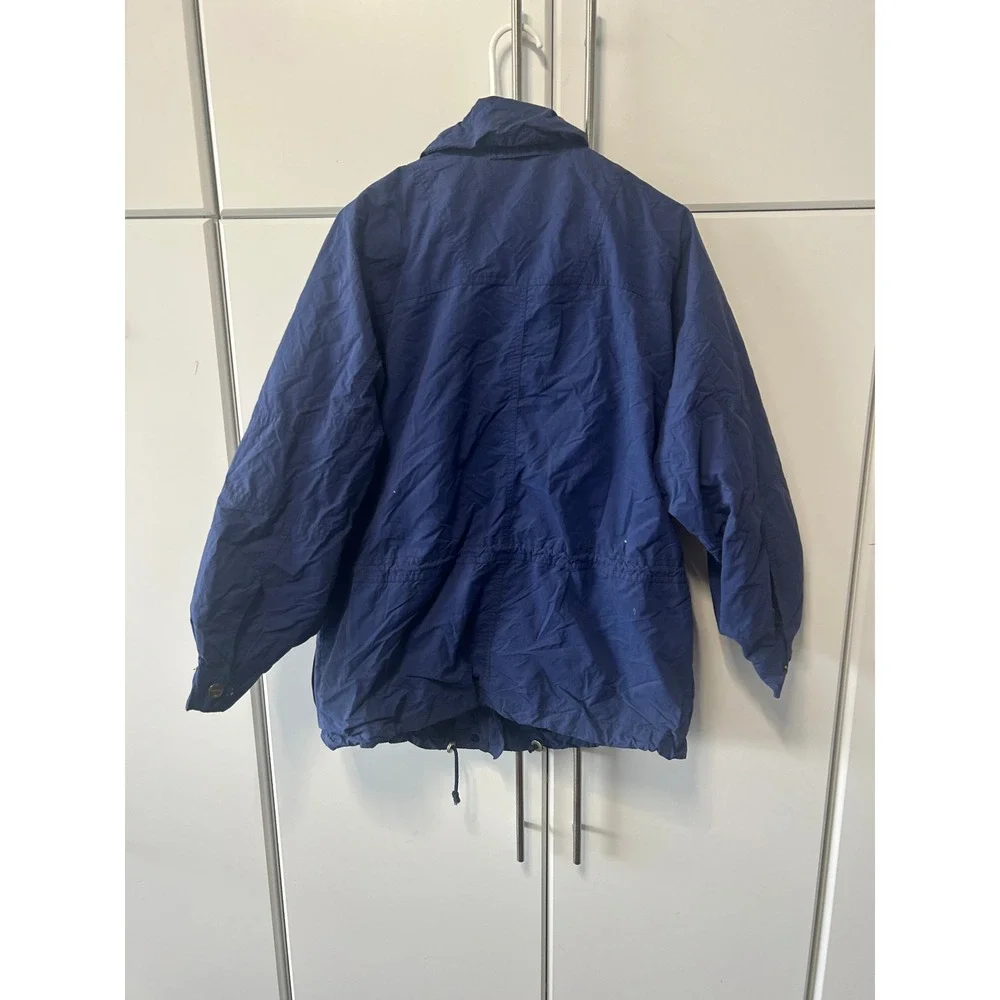 Vintage Schoffel Blue Utility Jacket Hooded Full Zip Windbreaker‎ Mens Medium